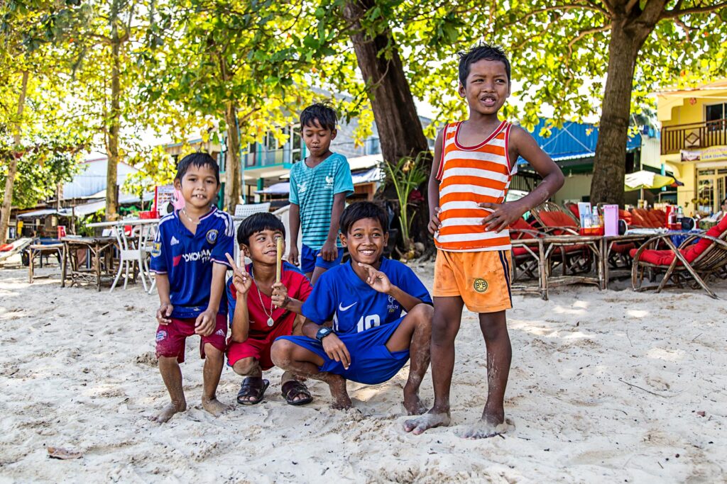 Cambodian kids on the beach Koh rong fareast247